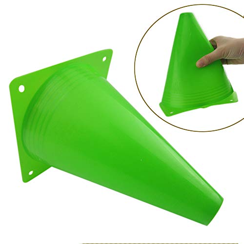 Mirepty 7 Inch Plastic Traffic Cones Sport Training Agility Marker Cone - color: Green, 24 Pack