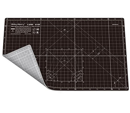 Self Healing Cutting Mat A3 12"x 18" Double Sided Black Mat - color: Black, size: A3 (12" x 18")