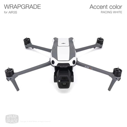WRAPGRADE Skin Decal Sticker Accent Color Compatible with DJI Air 3S (Racing White) - color: Racing White