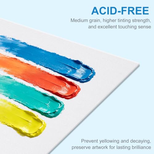 100Pack 8x10 Inch Premium Flat Canvas Panels for Acrylic and Oil Painting