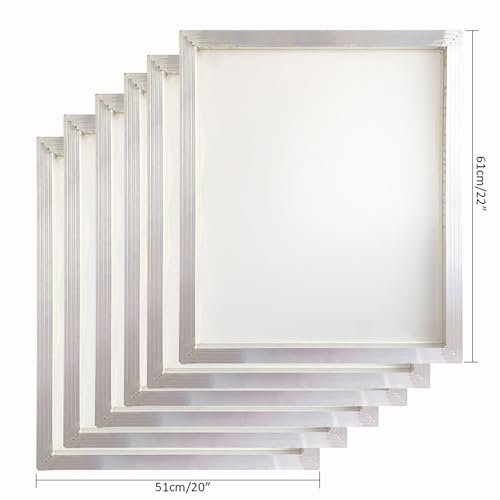 Aluminum Silk Screen Printing Screens 20 x 24 Inch Frame-160 White Mesh (6 PCS) - size: 6 PCS
