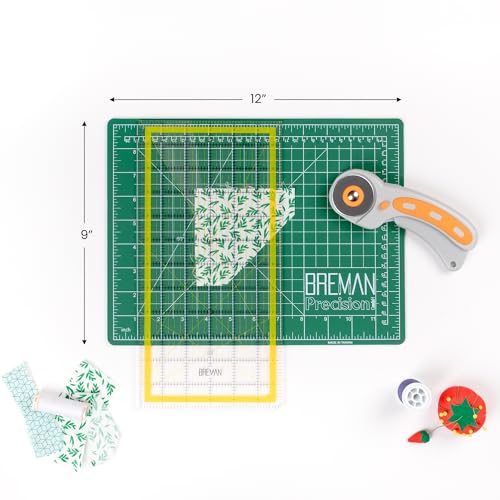 WA Portman 9x12 Self Healing Cutting Mat, Fabric Rotary Cutter, Clear Ruler - size: 9" x 12"