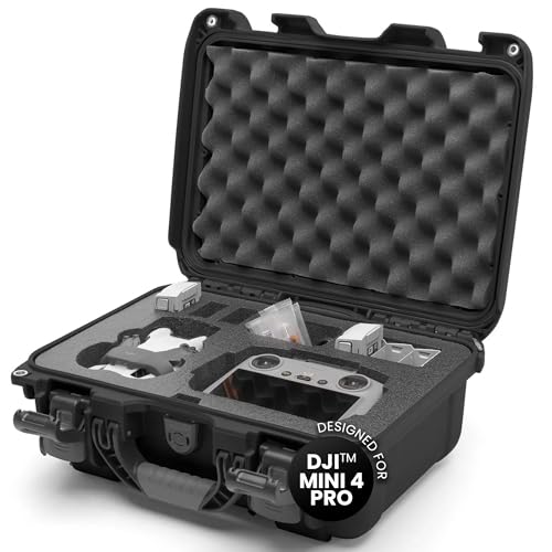 NANUK 915 DJI™ Mini 3 & 4 Pro - Waterproof Hard Case with Drone Foam Insert, Crushproof, Portable Travel Case, Made in Canada – Black (15.8" x 12.1" x 6.8") - color: Black