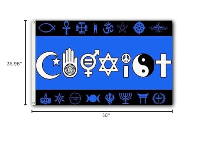 SSK® Blue Coexist Outdoor Flag - Large 3' x 5', Weather-Resistant Polyester - color: Coexist (Blue)