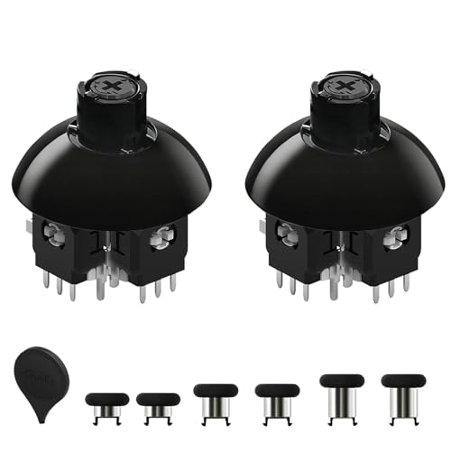 AKNES GuliKit TMR Electromagnetic Joysticks for Switch Pro Controller, 720° Adjustable Tension Stick Replacement, with 3 Pairs Height Thumbstick Caps, Soldering Required