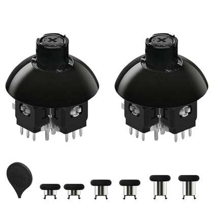 AKNES GuliKit TMR Electromagnetic Joysticks for Switch Pro Controller, 720° Adjustable Tension Stick Replacement, with 3 Pairs Height Thumbstick Caps, Soldering Required