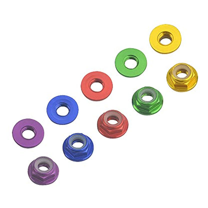 WMYCONGCONG 25 PCS M5 Aluminum Nylon Lock Nuts M5 Flange Nylon Insert Self-Locking Nut with Quick Release Wrench Tool for RC Drone FPV Parts
