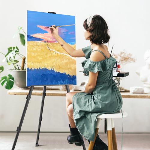 Art Painting Display Easel Stands - Portable Adjustable Floor Artist Easels - style: Black - 4pack