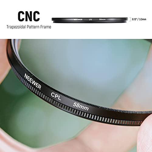 NEEWER 58mm ND Lens Filter Kit with Hood & Lens Cap - size: 58mm