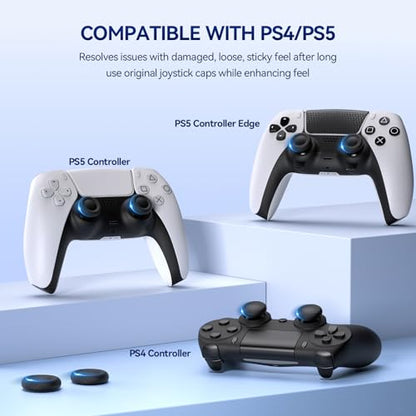 NEWDERY Joystick Replacement Grip Caps for PS5/PS4 Controller - color: Black-2