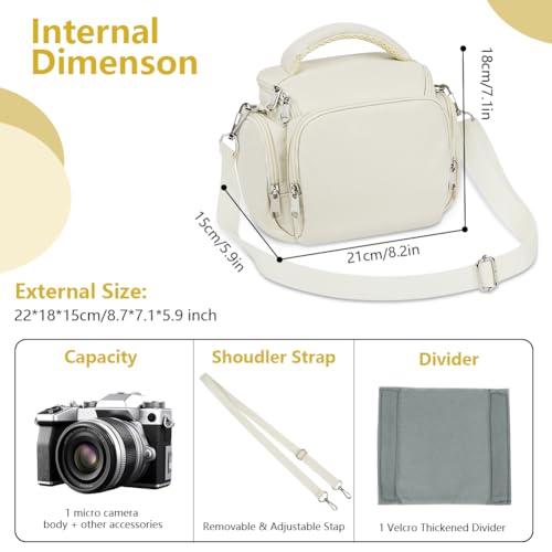 Ainiv DSLR Camera Bag, Large Waterproof Anti-Shock SLR Camera Case, Beige - color: Beige