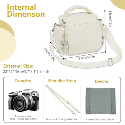 Ainiv DSLR Camera Bag, Large Waterproof Anti-Shock SLR Camera Case, Beige - color: Beige