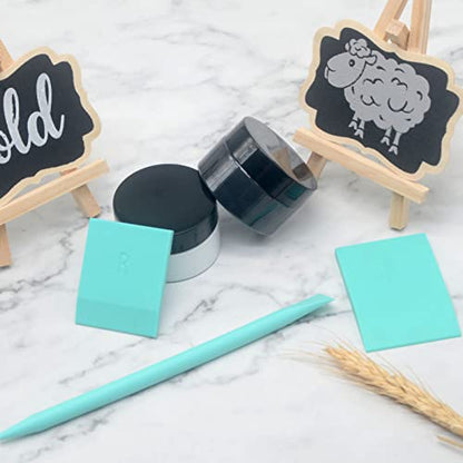 6 Pieces Screen Printing Squeegee Mini Squeegees Set, Self Adhesive Screen Stencil Squeegee, Chalk Paste Squeegees and Rubber Stick, Screen Stencils Tools for Chalk Paste or Ink - color: 6 Screen Printing Squeegees