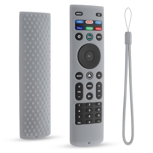 Silicone Remote Control Cover for Vizio XRT140, Protective Case for Vizio Smart TV Remote with Lanyard, Anti-Slip (Lightgrey) - color: Lightgrey