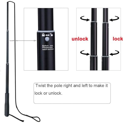 ASOCEA Dog Extendable Teaser Wand Pet Flirt Stick Pole Puppy Chasing Tail Interactive Toy for Small Medium Large Dogs Training Playing Exercise - color: Black