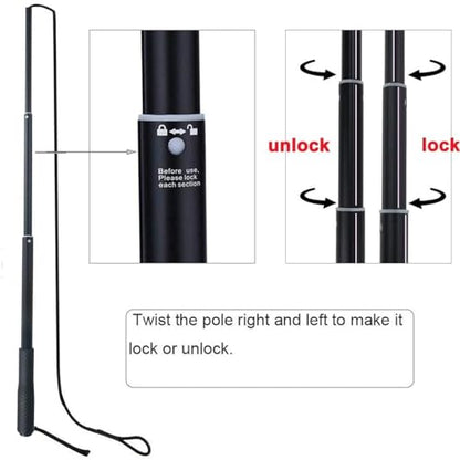 ASOCEA Dog Extendable Teaser Wand Pet Flirt Stick Pole Puppy Chasing Tail Interactive Toy for Small Medium Large Dogs Training Playing Exercise - color: Black