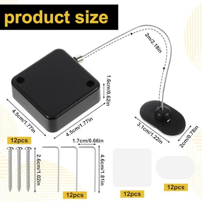 8 Pack Retractable Remote Control 6.5 Ft Remote-Control Leas with Adjustable Cable Leash Length Clasps Remote-Controls Security Lanyard Lock with mall Wrench for TV,Gaming Controller,Tablets