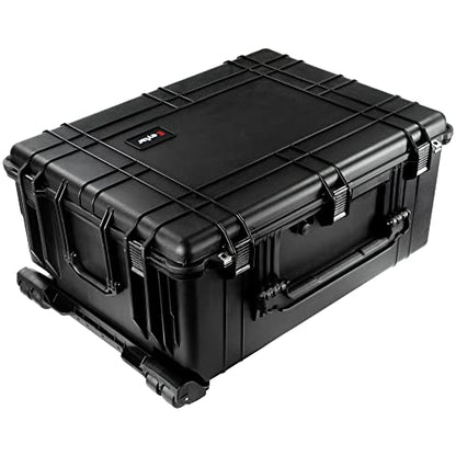Eylar 31.5" X-Large Protective Roller Hard Case for Cameras, Drones, Tools, and AV Equipment with IP67 Waterproof, Shock Resistant, and Customizable Foam Inserts (Black) - color: Black