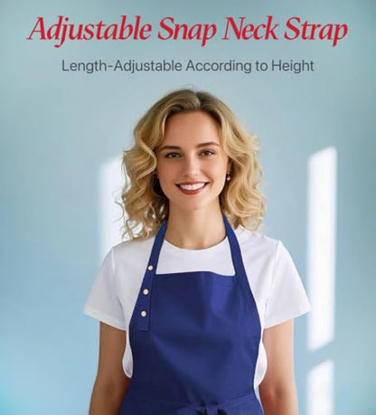 Aprons for Women Men, Water-Resistant Kitchen Aprons for Cooking - color: Blue
