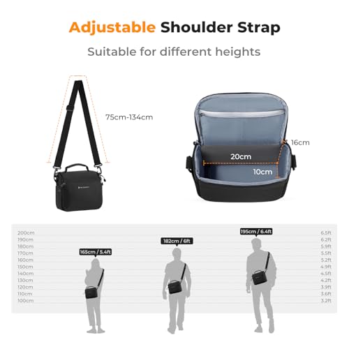 K&F CONCEPT Camera Sling Bag Small Crossbody Case - color: 01-Black