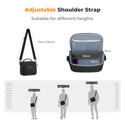 K&F CONCEPT Camera Sling Bag Small Crossbody Case - color: 01-Black