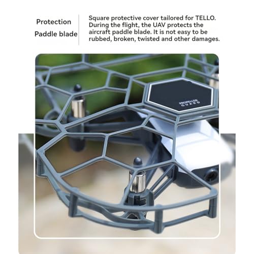 All-in-One Propeller Guard for DJI Tello/Tello EDU, Square Anti-Collision Cage Removable Drone Cover, Lightweight Blade Protector with Enhanced Shock Absorption