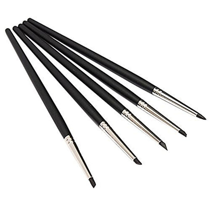 COMIART 5pcs Flexible Clay Sculpture Tools Silicon Color Shaper Brushes Size 0 - size: Size0