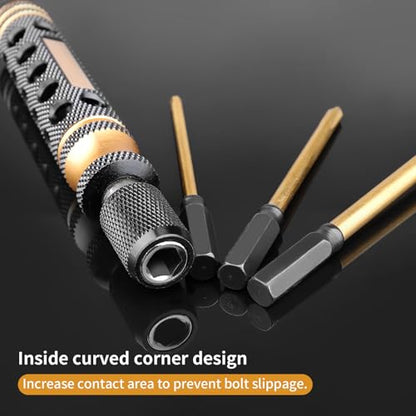 Titanium Hexagon Screwdriver Allen Wrench Hex Nut Driver Phillips Bit RC Tool Kit for Multi-Axis FPV Racing Drone RC Quadcopter Car Modeling Robot