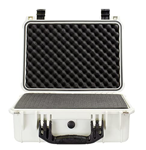 Eylar Standard 16" Gear, Equipment, Hard Camera Case Waterproof with Foam TSA Standards - color: White