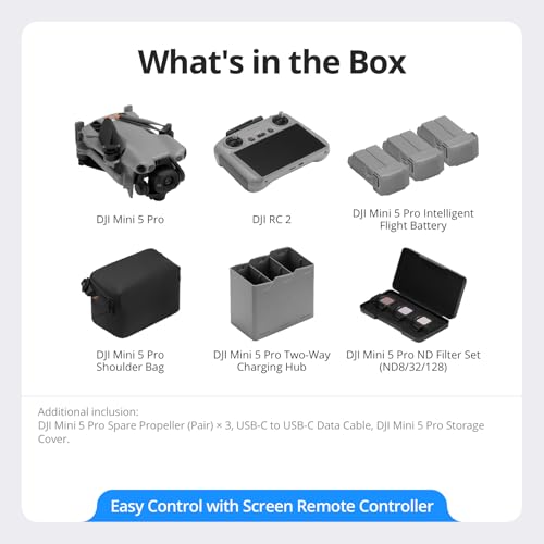 DJI Mini 5 Pro Fly More Combo With DJI RC 2, 1-Inch CMOS - style: DJI Mini 5 Pro Fly More Combo (DJI RC 2)