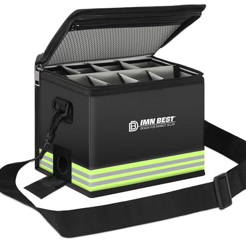 ImnBest Lipo Safe Bag Fireproof, Explosion-proof Bag, Large Capacity, Fireproof Safe, Lipo Battery Storage Box, Protective Safe Bag for Charging and Storing (Black+Grid Classification) - color: Black+Grid Classification