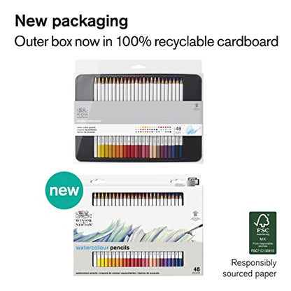 Winsor & Newton Studio Collection, Watercolour Pencil Tin, 48 piece - style: 48 Waterclour Pencil Tin