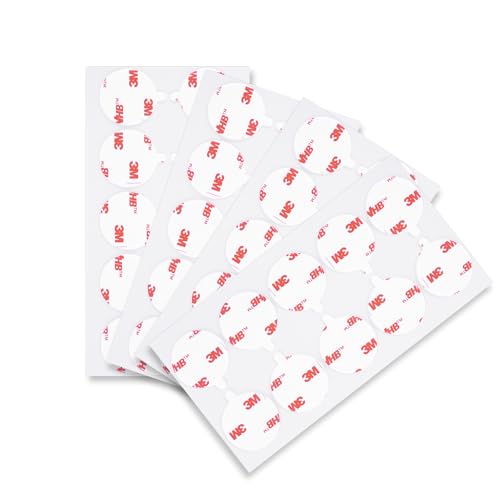 3M Round Double Sided Adhesive Pads Dia. 1'' 40 Pcs White - color: White, size: Round 1''