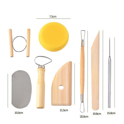 S & E TEACHER'S EDITION 8 Pcs Pottery & Clay Sculpting Tools - size: 8 PCS