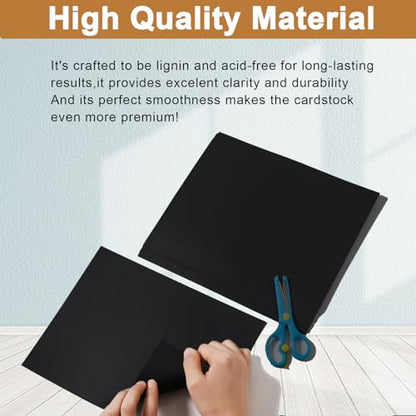 Silunkia 40 Sheets Black Cardstock 8.5 x 11 for Halloween 75lb - color: Black