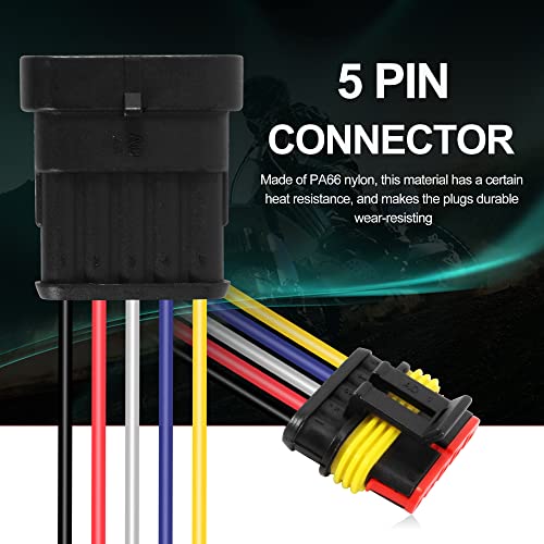 G 5 Pin Connector 16AWG Waterproof Connectors Male Female Wire Plugs - size: 5 PIN