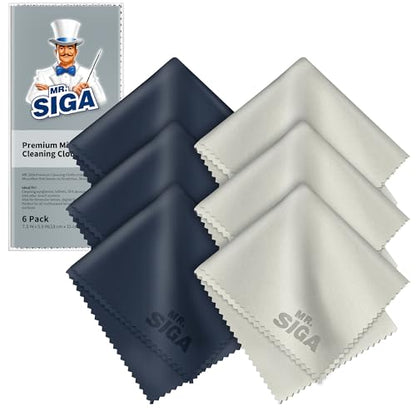 MR.SIGA Microfiber Glasses Cleaning Cloth, Spectacle Cleaner Cloth, 6 Pack - size: 6 Pack-6 X 7 inch