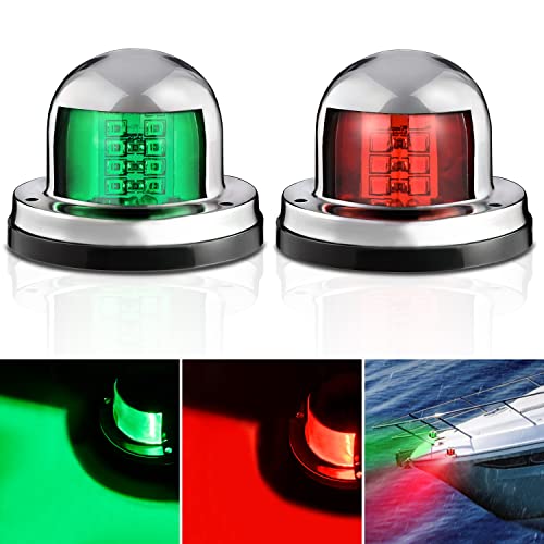 Nilight Marine Boat Navigation Light 2PCS 8LED Red Green Bow Lights - color: 8LED Navigation Light-2Pcs