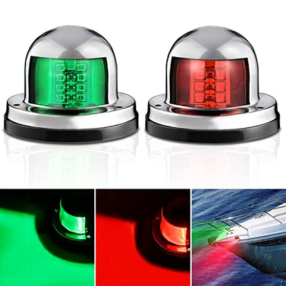 Nilight Marine Boat Navigation Light 2PCS 8LED Red Green Bow Lights - color: 8LED Navigation Light-2Pcs