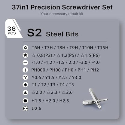 AXTH 37-in-1 Small Precision Screwdriver Set, Stocking Stuffers for Men - style: 37in1