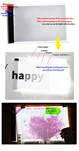 A4 Tracing Pad LED Light Board Artists Light Boxes, Portable Ultra-Thin Adjustable USB Power Artcraft LED Trace Light Pad for Drawing, Sketching, Animation, Tattoo