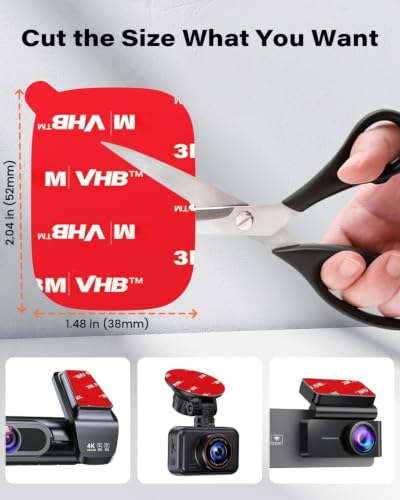 APPS2Car 8-Pack 3M VHB Double Sided Adhesive Pads - 1.48 x 2.04 Inches - size: 1.48 x 2.04 Inch Rectangle - 8 Pack - Double-Sided