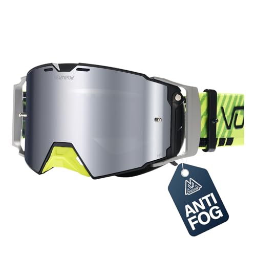 Motocross Goggles Anti-Fog Motorcycle Protective Eyewear for Men - color: Sliver