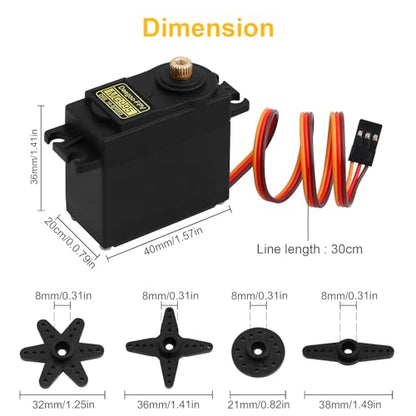 Deegoo-FPV MG995 13KG High Torque Metal Gear Servo Motors, 2-Pack - style: MG995-2pack