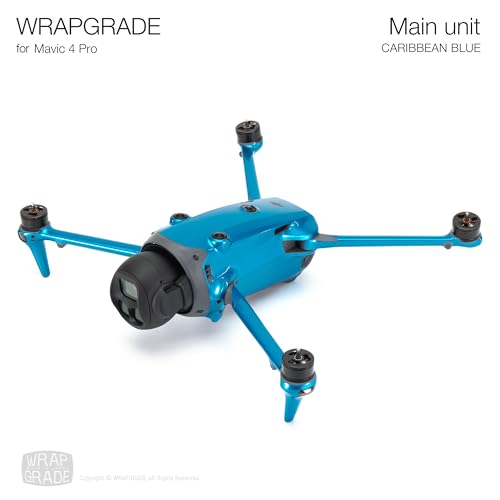 WRAPGRADE Full Wrap Skin Stickers Compatible with DJI Mavic 4 Pro (Caribbean Blue) - color: Caribbean Blue