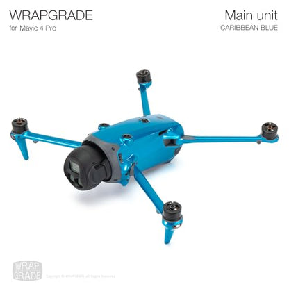 WRAPGRADE Full Wrap Skin Stickers Compatible with DJI Mavic 4 Pro (Caribbean Blue) - color: Caribbean Blue