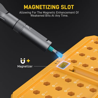 Magnetic Ratchet Screwdriver Set, 42 in 1 T Handle Ratchet Screwdriver Set - color: Yellow, size: 42 PCS