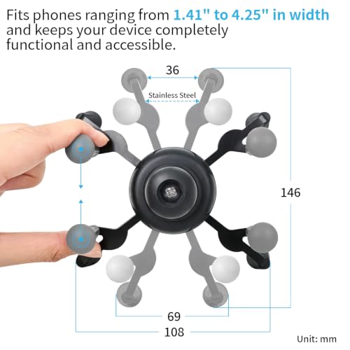 Strg Phone Mount with Drill-Down Round Base and Marine-Grade Aluminum Arm - size: Round Base
