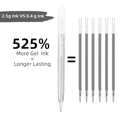 8 Pack Neutral Palette Glitter Gel Pens High-Capacity - color: neutral palette