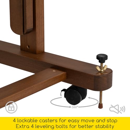MEEDEN Enlarged H-Frame Art Easel: Solid Beech Wood Artist Heavy Duty Easel - color: Walnut, size: X-Large